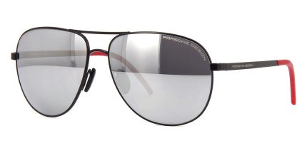 Porsche Design 8651 A Black Aviator Frame with Silver Mirror Lenses